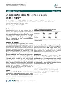 A diagnostic score for ischemic colitis in the elderly