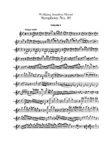 Partition violons I, Symphony No.40, G minor, Mozart, Wolfgang Amadeus par Wolfgang Amadeus Mozart