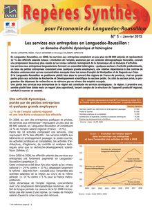 Les services aux entreprises en Languedoc-Roussillon : un domaine d activité dynamique et hétérogène