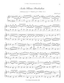 Partition 3 préludes en C minor: BWV 934, BWV 999, BWV BWV 847a, Applicatio & other short préludes