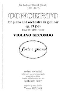 Partition violons II, Piano Concerto Op.49 (Craw 187), Piano Concerto in G minor, Op.49 (Craw 187)