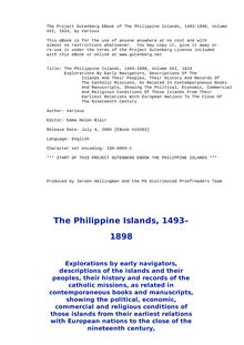 The Philippine Islands, 1493-1898 — Volume 21 of 55  - 1624 - Explorations by early navigators, descriptions of the islands and their peoples, their history and records of the catholic missions, as related in contemporaneous books and manuscripts, showing the political, economic, commercial and religious conditions of those islands from their earliest relations with European nations to the close of the nineteenth century.