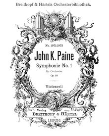 Partition violoncelles, Symphony No.1, Op.23, C minor, Paine, John Knowles