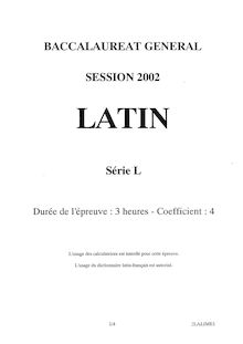 Latin 2002 Littéraire Baccalauréat général