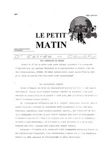 LE PETIT MATIN D ESTREE-CAUCHY N°4 - MARS 2002: UN TRAMWAY POUR BETHUNE-BRUAY SUR LA N.41!