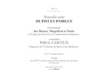 Partition , Fugue, Nouveau Journal de pièces d orgue, Lasceux, Guillaume