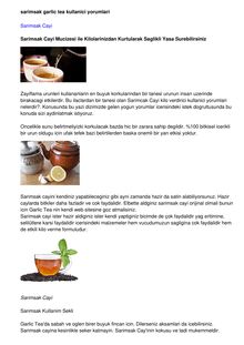 Sarimsak garlic tea kullanici yorumlari