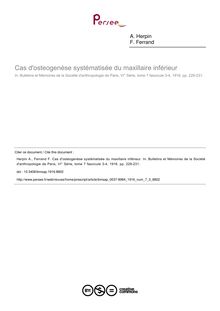 Cas d osteogenèse systématisée du maxillaire inférieur - article ; n°3 ; vol.7, pg 229-231