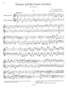 Partition complète, 12 Easy Duos pour 2 violons, 12 petits Duos faciles, Op.87