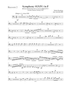 Partition basson 2, Symphony No.13  Chistmas Symphony , F major par Michel Rondeau