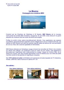 croisieres-voyages.com - Musica, navire, paquebot de la compagnie MSC