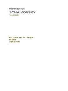 Partition complète, Allegro, F minor, Tchaikovsky, Pyotr