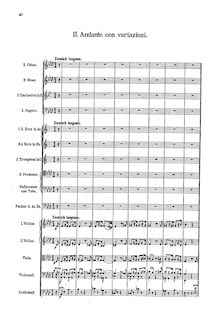 Partition , Andante con variazioni, Symphony No.3, Op.79, Fuchs, Robert