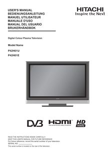Notice TV Plasma Hitachi  P42H01U