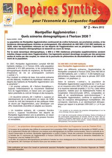 Montpellier Agglomération : Quels scénarios démographiques à l horizon 2030 ?