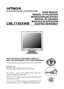 Notice Moniteurs Hitachi  CML174SXWB