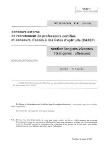 Traduction 2006 CAPES de langues vivantes (Allemand) CAPES (Externe)