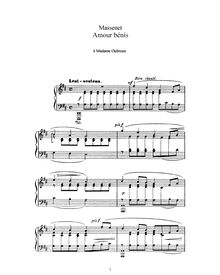 Partition complète (D Major: haut voix et piano), Amour bénis