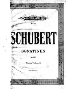 Partition de piano, 3 violon sonates, Op.137, See comments below par Franz Schubert