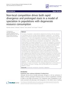 Non-local competition drives both rapid divergence and prolonged stasis in a model of speciation in populations with degenerate resource consumption