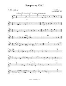 Partition Alto Saxophone 2, Symphony No.29, B♭ major, Rondeau, Michel