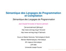 Sémantique des Language de Programmation