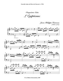 Partition , L’Égiptienne, Nouvelles  de Pièces de Clavecin, New Suites of Harpsichord Pieces