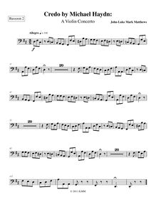 Partition basson 2, Credo by Michael Haydn: A violon Concerto, D major