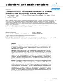 Emotional reactivity and cognitive performance in aversively motivated tasks: a comparison between four rat strains