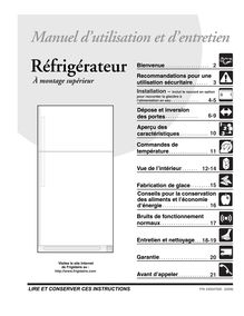 Notice Réfrigérateur Frigidaire  FRT21HS6DW3