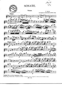 Partition de violon, Sonate, C minor, Spohr, Louis