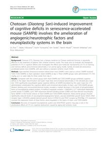 Chotosan (Diaoteng San)-induced improvement of cognitive deficits in senescence-accelerated mouse (SAMP8) involves the amelioration of angiogenic/neurotrophic factors and neuroplasticity systems in the brain