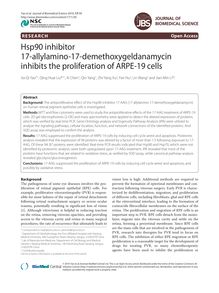 Hsp90 inhibitor 17-allylamino-17-demethoxygeldanamycin inhibits the proliferation of ARPE-19 cells
