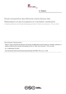 Étude comparative des éléments cranio-faciaux des Mélanésiens et des Européens en orientation vestibulaire - article ; n°1 ; vol.9, pg 55-82