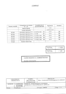 Corrige BACPRO BOIS CONSTRUCTION Elaboration de documents de definition 2003