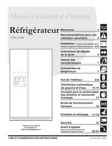 Notice Réfrigérateur Frigidaire  FRS26R4CW3