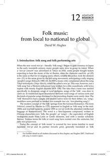 Folk music: from local to national to global