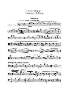 Partition basson 1, 2, Le Fontane di Roma, Fountains of Rome, Respighi, Ottorino
