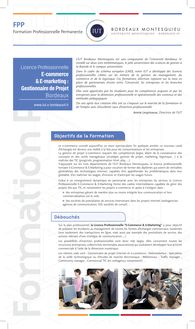 E-commerce & E-marketing :  Gestionnaire de Projet