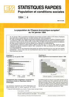 STATISTIQUES RAPIDES Population et conditions sociales. 1994 4