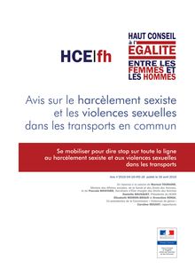 Harcèlement sexiste et violences sexuelles dans les transports en commun : le rapport du HCEfh