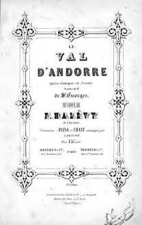 Partition complète, Le val d Andorre, Opéra comique en trois actes