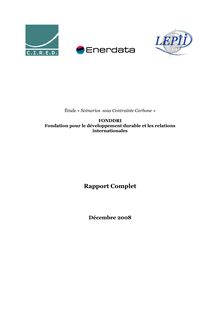 Rapport complet FONDDRI Etude Scénarios sous contrainte Carbone 2008