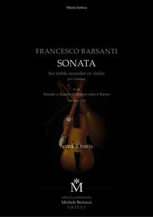 Partition Score et parties, Sonate a flauto o violon solo con basso