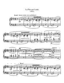 Partition complète, La plus que lente, valse par Claude Debussy