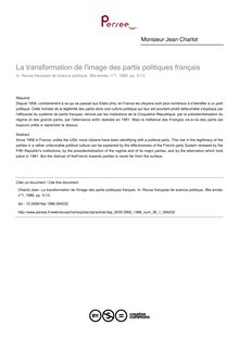 La transformation de l image des partis politiques français - article ; n°1 ; vol.36, pg 5-13