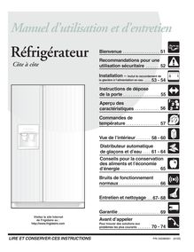 Notice Réfrigérateur Frigidaire  FRS26KF7AW1