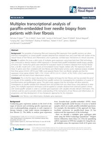 Multiplex transcriptional analysis of paraffin-embedded liver needle biopsy from patients with liver fibrosis