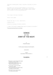 Songs of the Army of the Night