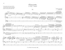 Partition , Allegro, orgue Concerto en A minor, A minor, Bach, Johann Sebastian